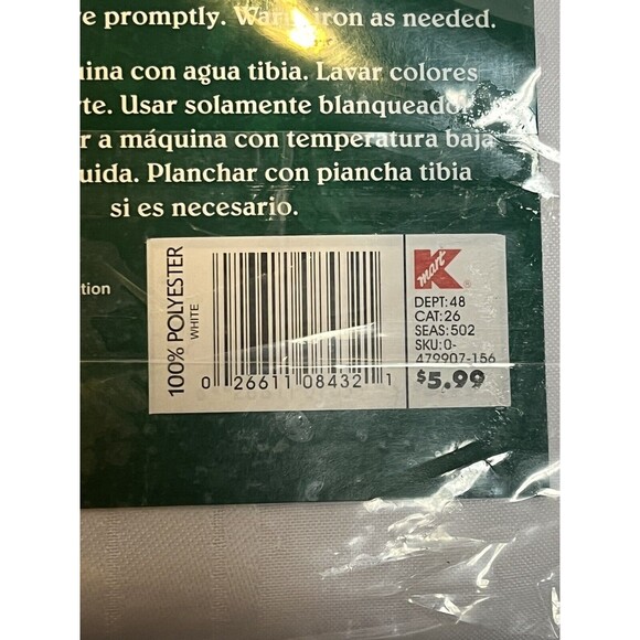 White Fabric Table Cover Satin Stripe Oblong 60 in x  102 in Kmart  Trim A Home - Picture 6 of 8